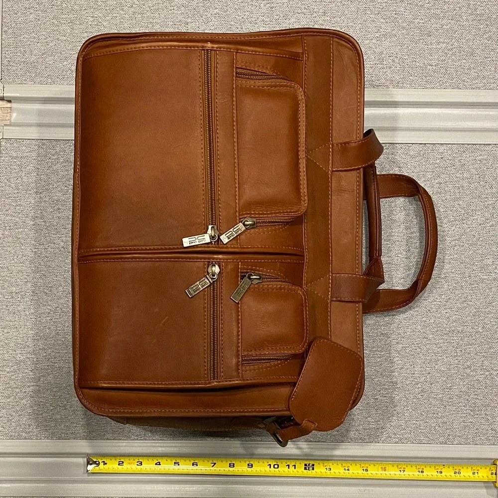 Claire Chase Leather Briefcase With Strap